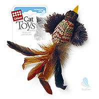 GiGwi игрушка для кошек, птичка с перьями