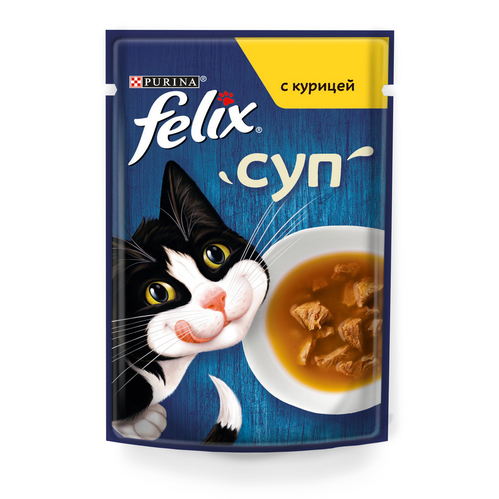 Корм для кошек Felix Суп с курицей, 48 г