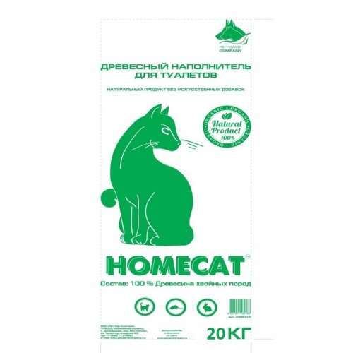 HOMECAT Древесный наполнитель мелкие гранулы