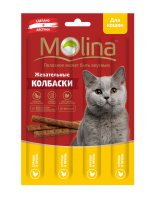 Молина Жевательные колбаски для кошек Курица и печень