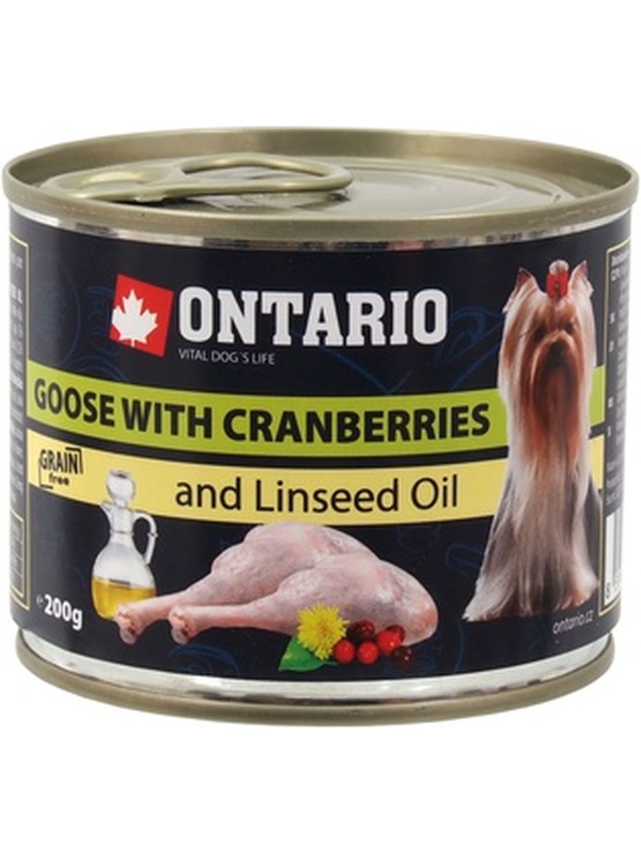 Ontario влажный корм для собак, гусь и клюква (200 гр)