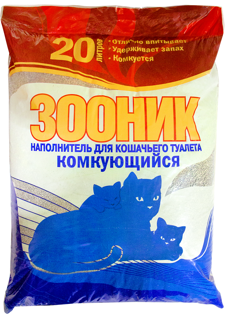Зооник комкующийся наполнитель для кошачьих туалетов