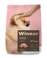 Winner корм для щенков малых пород, курица