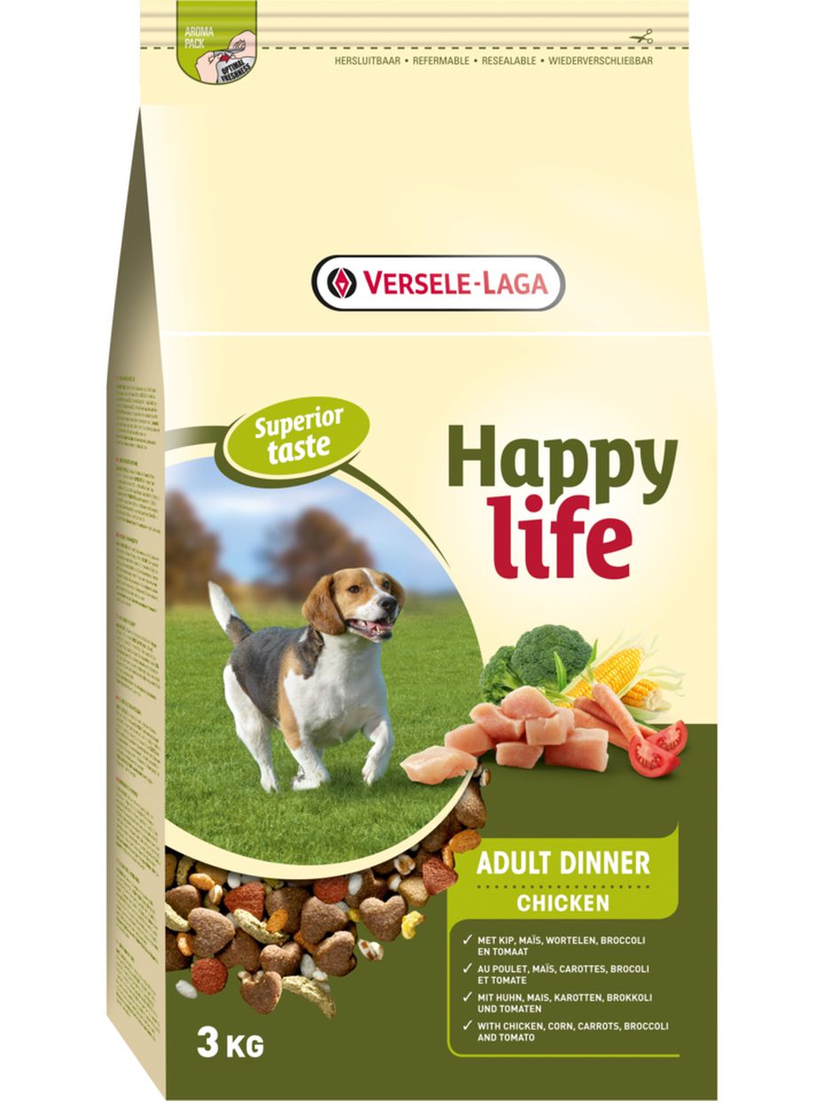 Happy Life Dinner корм для собак, курица (3 кг)