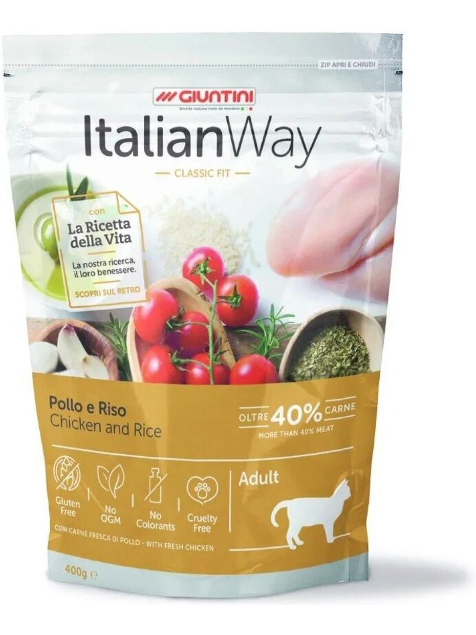 Italian Way корм для кошек Classic Fit, с курицей, с рисом (400 гр)