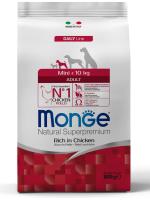 Monge Dog Mini корм для взрослых собак малых пород, курица