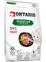Ontario корм для кошек, при чувствительном пищеварении, с уткой, с ягненком