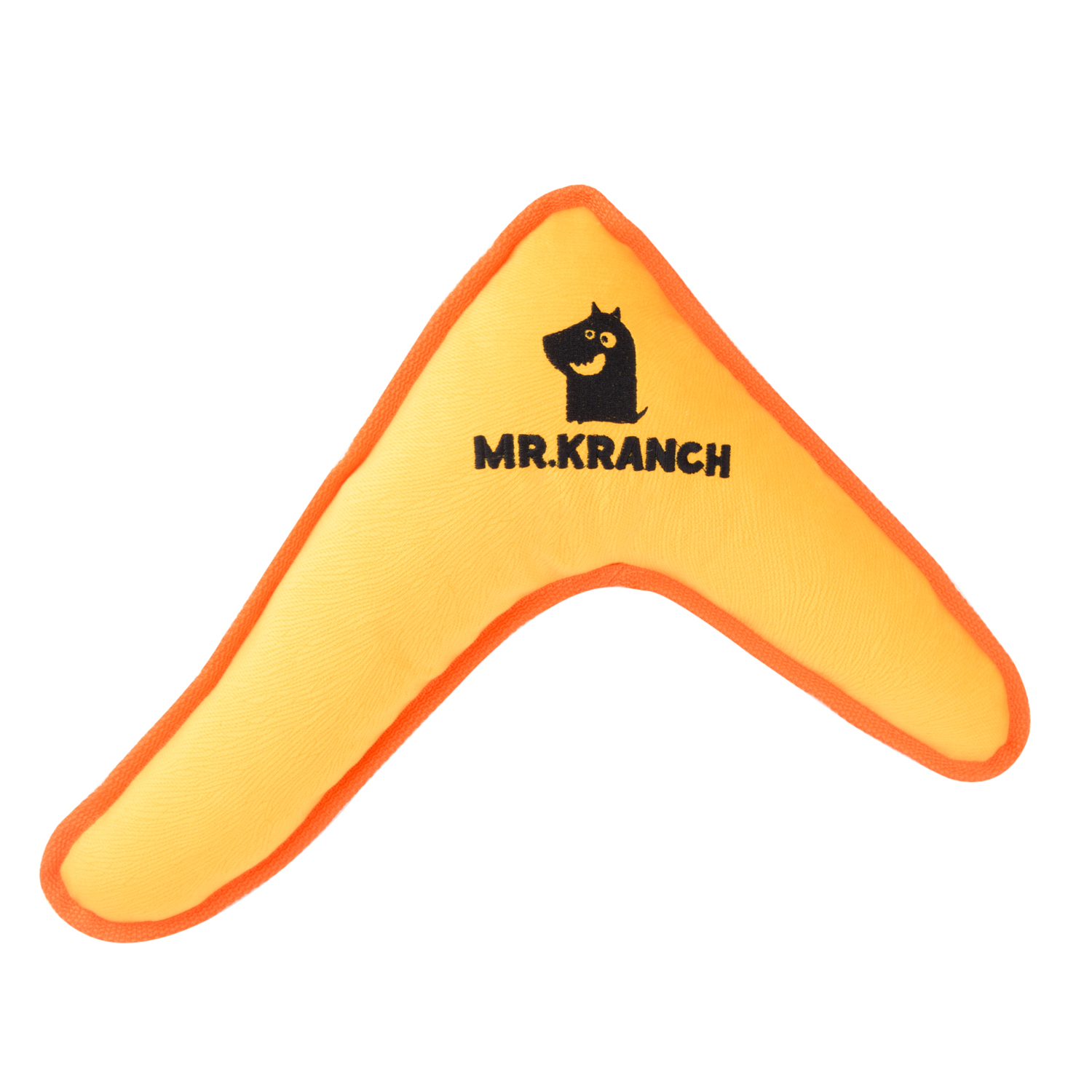 Mr.Kranch игрушка для собак малых и средних пород, бумеранг с пищалкой (22х19х4,5 см, желтый)