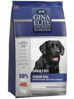 Gina Elite корм для пожилых собак, беззерновой, лосось, с бататом, со спаржей