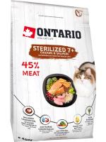 Ontario корм для стерилизованных пожилых кошек, с курицей, с лососем
