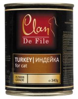Clan De File консервы для взрослых кошек всех пород, Индейка