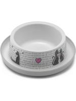 Moderna Cats in Love миска пластиковая нескользящая, серо-белая