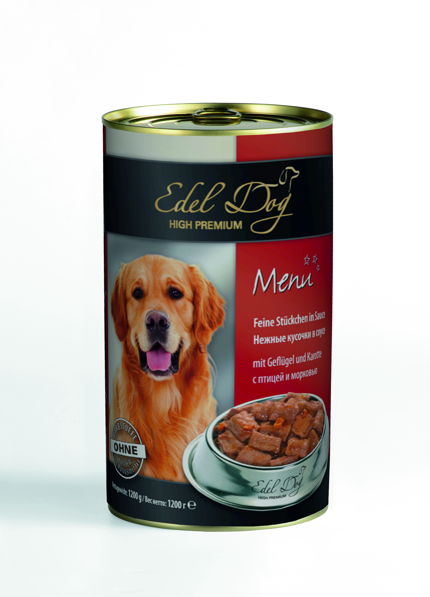 Edel Dog Menu High Premium с птицей и морковью для собак