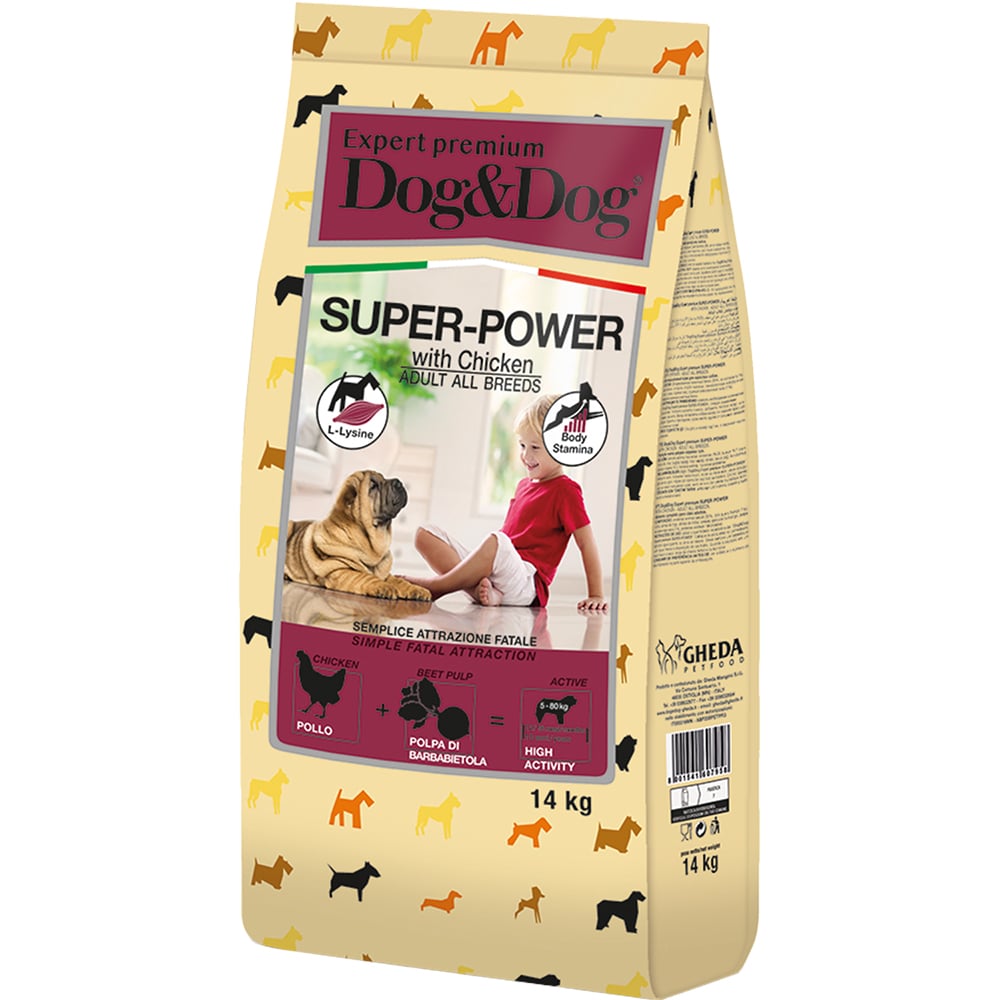 015.607958 (Dog&Dog Expert Premium Super-Power Сухой корм с курицей для взрослых активных собак (14кг)