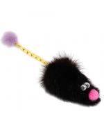 GoSi Мышь норка М с хвостом трубочка с норкой дразнилка для кошек норка