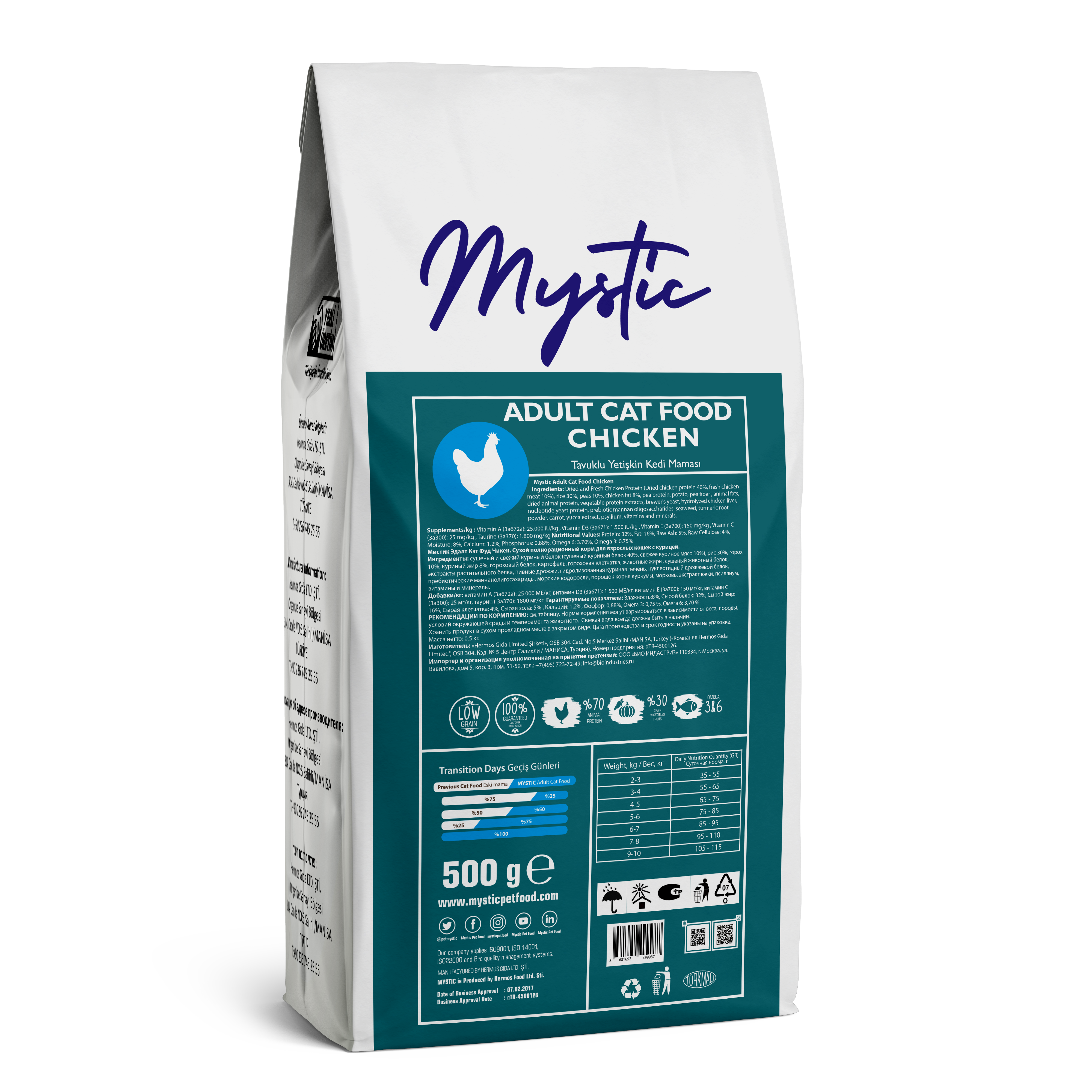88135 Mystic adult chicken 500 gr back(rusya)