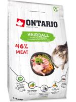 Ontario корм для кошек, для вывода шерсти, с уткой, с курицей