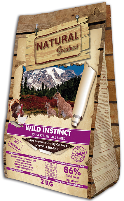 Natural Greatness гипоаллергенный корм для взрослых кошек всех пород, индейка и курица