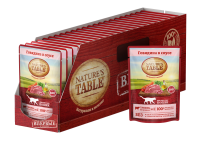 Nature’s Table влажный корм для взрослых кошек всех пород, говядина в cоусе (24шт в уп)