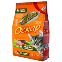 Оскар сухой корм для кошек с мясом индейки и овощами