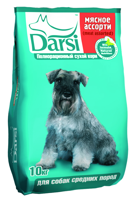 Дарси корм для взрослых cобак средних пород, мясное ассорти