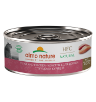 Almo Nature влажный корм для кошек с тунцом и курицей (12шт уп)