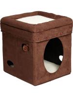 Midwest Currious Cat Cube Домик-лежанка складной лежанка для кошек коричневый