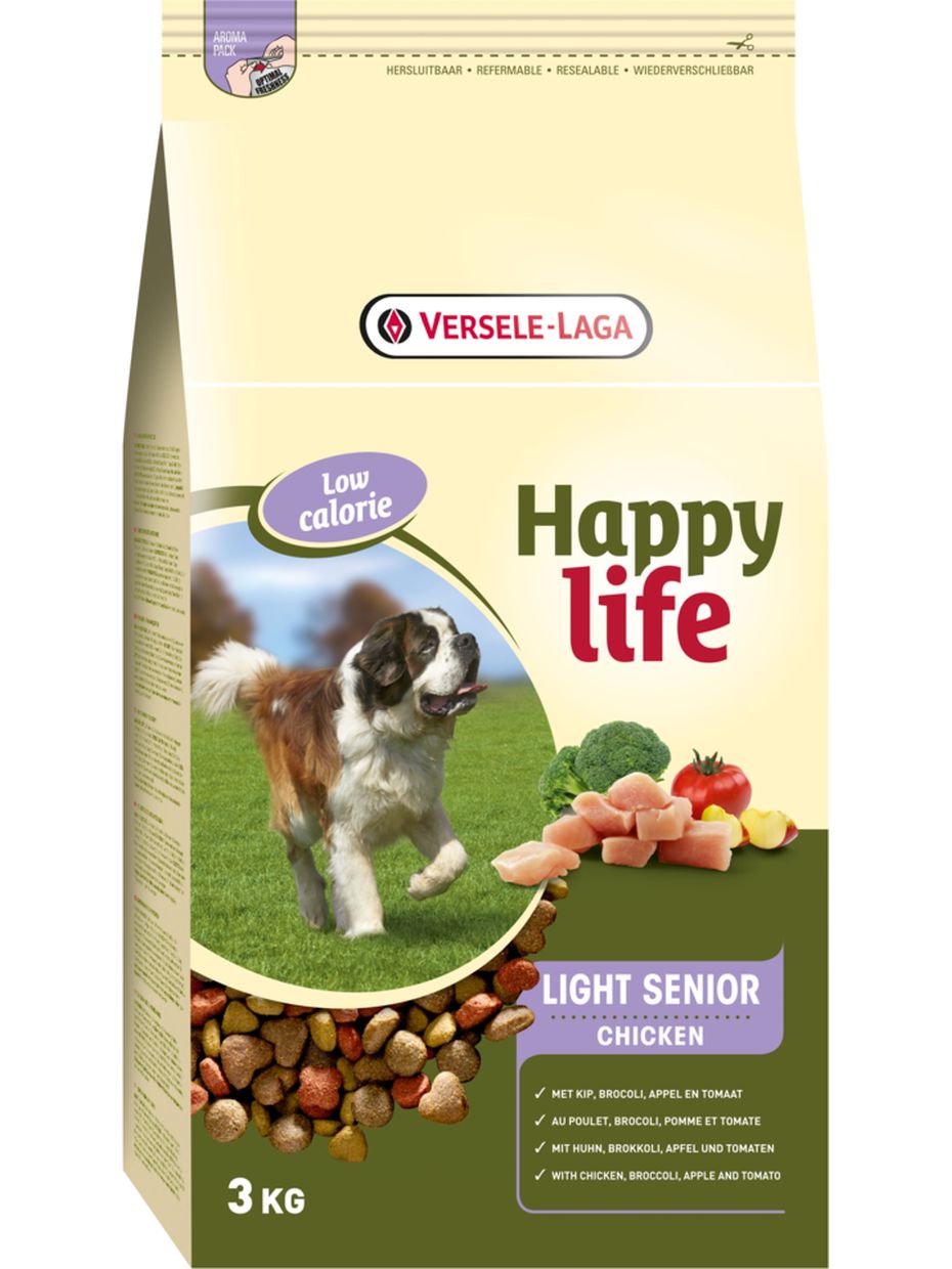 Happy Life корм для пожилых собак, контроль веса, курица (3 кг)