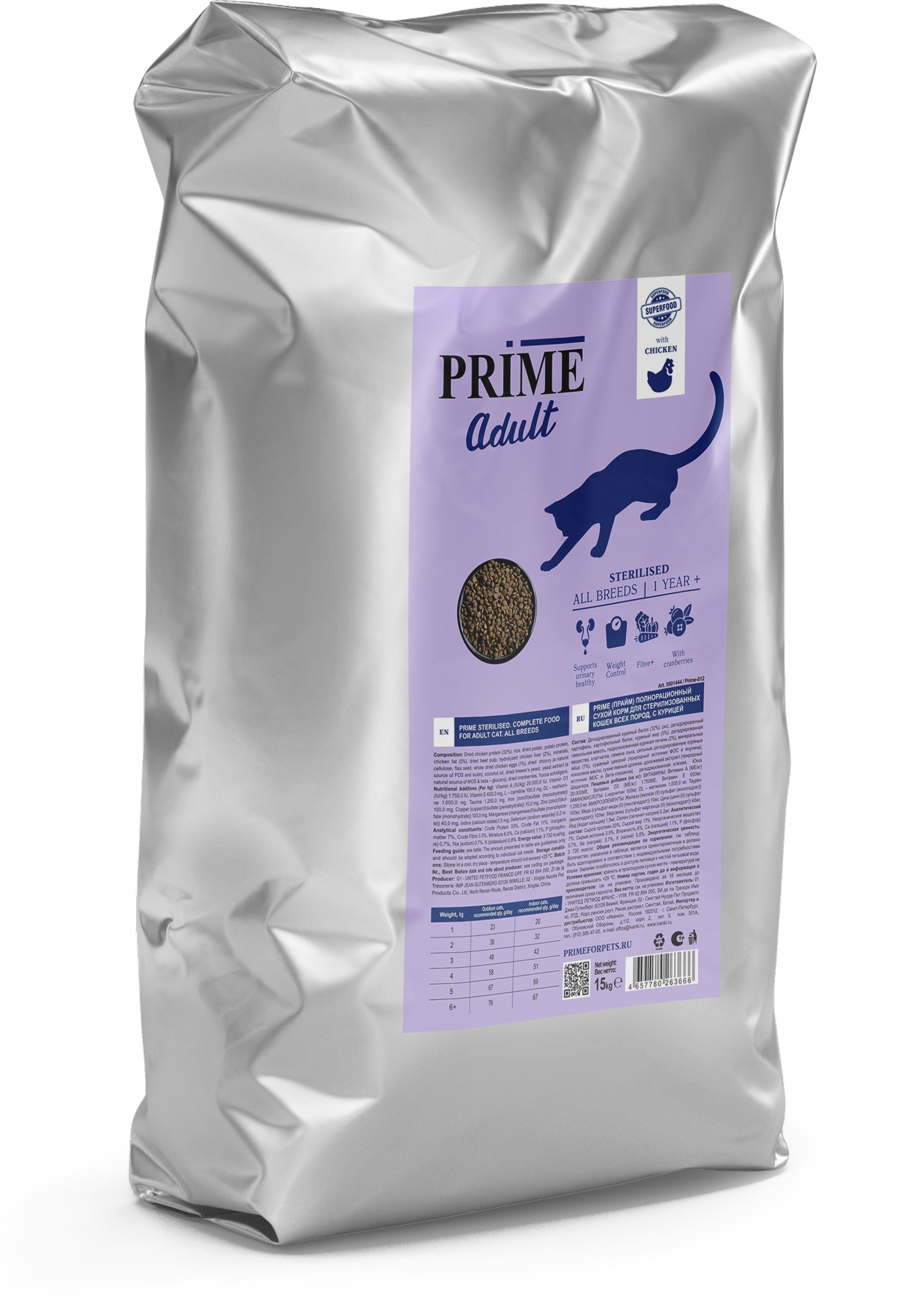 137.1.3181    PRIME STERILIZED курица 15кг дкошек стерилизованных с 12мес_1