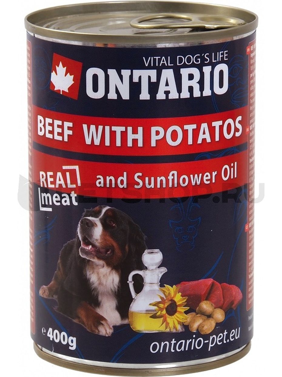 Ontario влажный корм для собак, говядина и картофель (400 гр)
