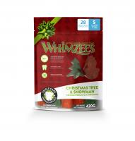 Whimzees лакомство для собак малых пород, Новогодний Микс (елочки/ снеговики)