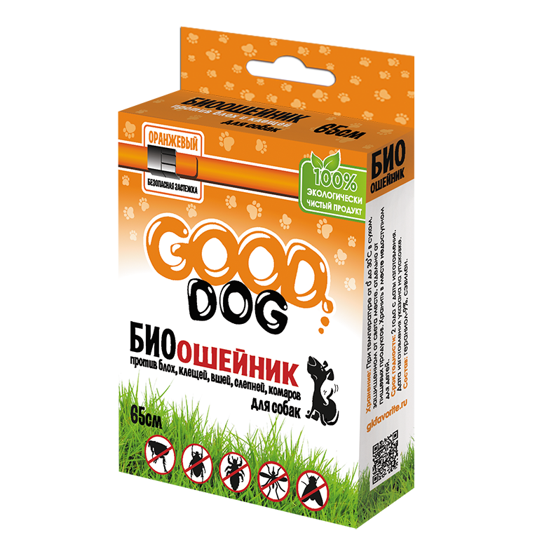 Good Dog Антипаразитарный БИО ошейник для собак от блох и клещей