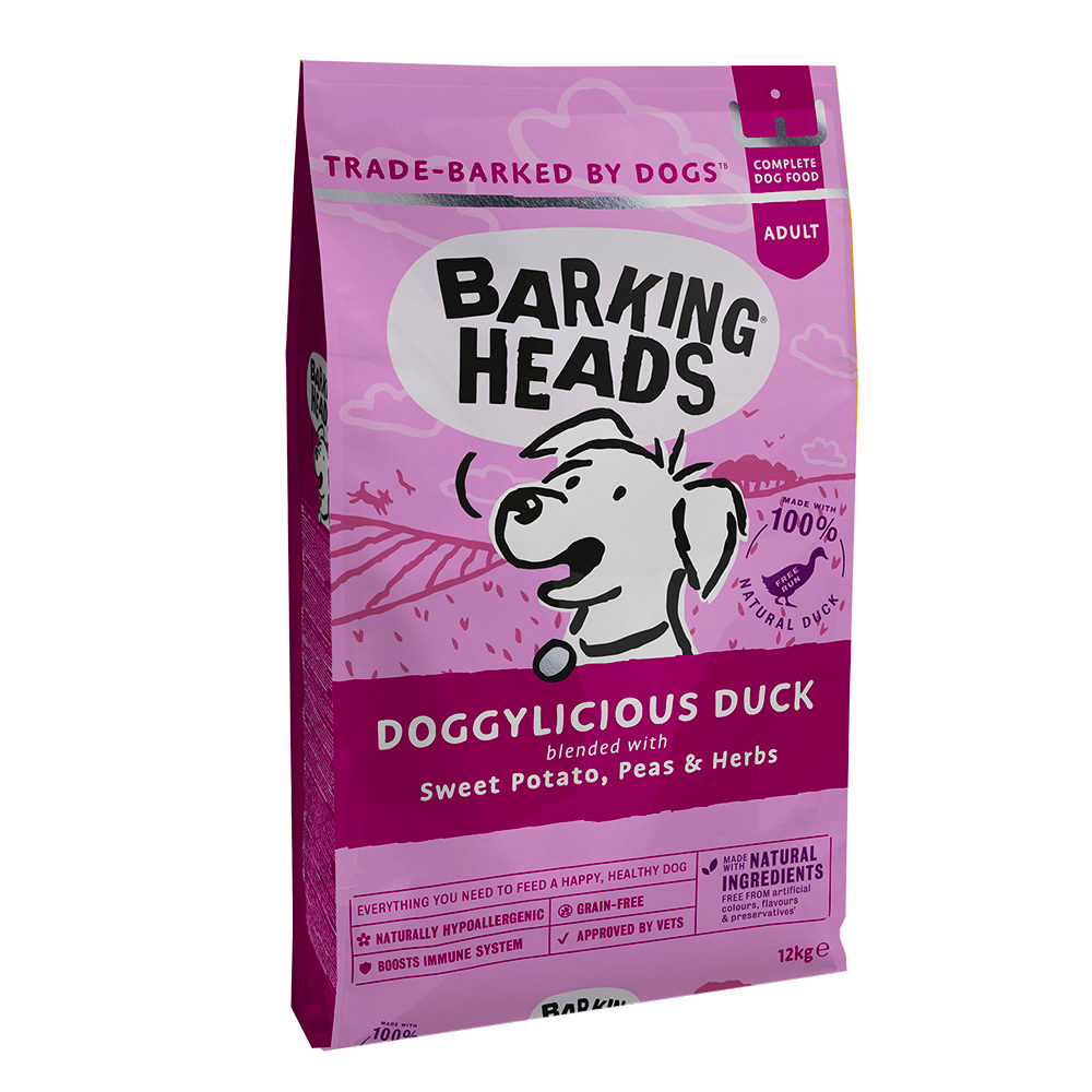 Barking Heads корм для взрослых собак всех пород, беззерновой,  утка и батат 