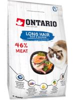 Ontario корм для длинношерстных кошек, с уткой и лососем