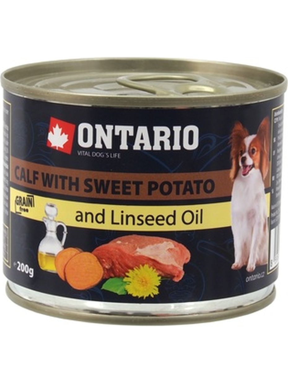 Ontario влажный корм для собак, телятина и батат (200 гр)
