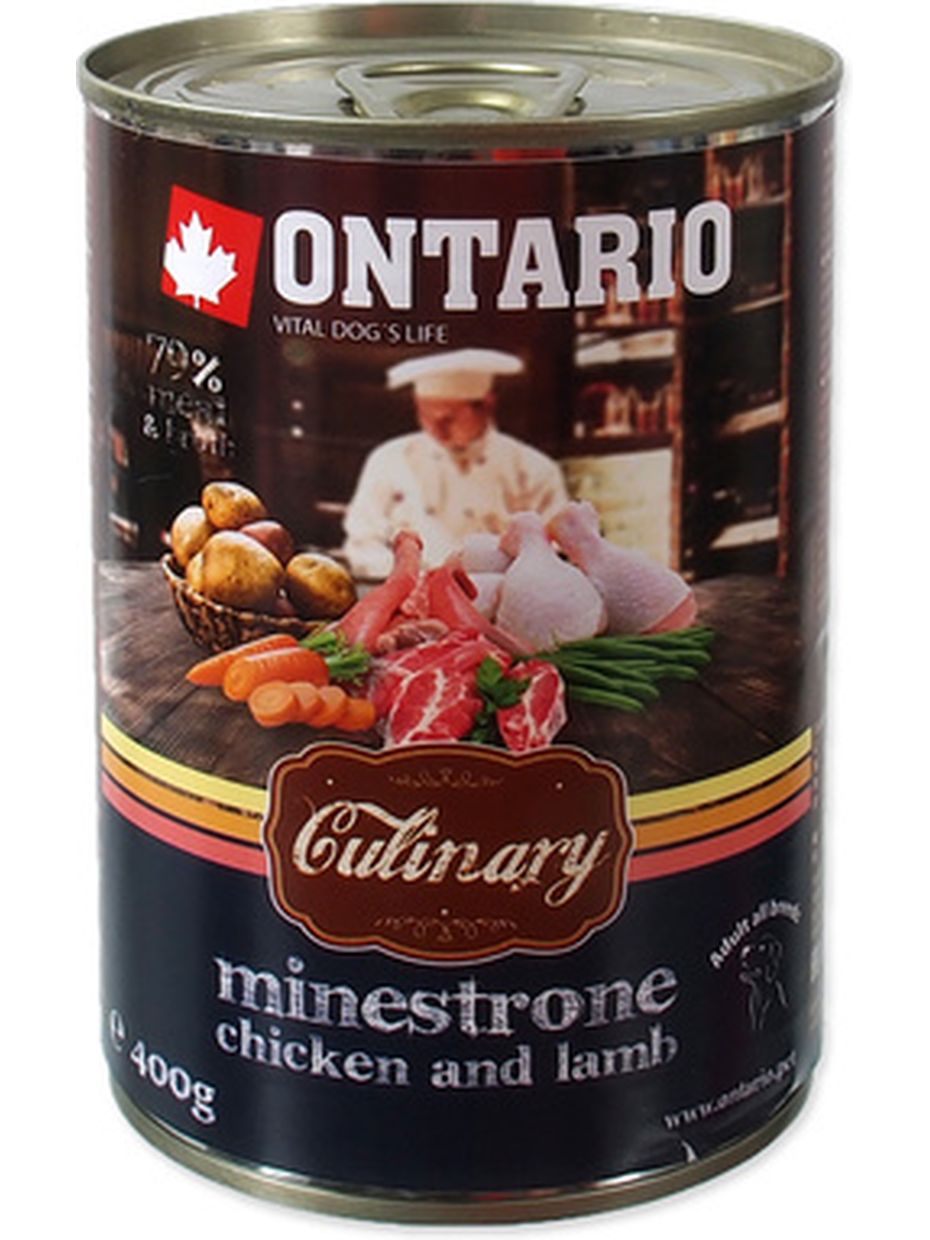 Ontario влажный корм для собак "Минестроне с Курицей и Ягненком" (400 гр)
