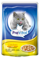Prevital консервы для взрослых кошек всех пород, с курицей в желе