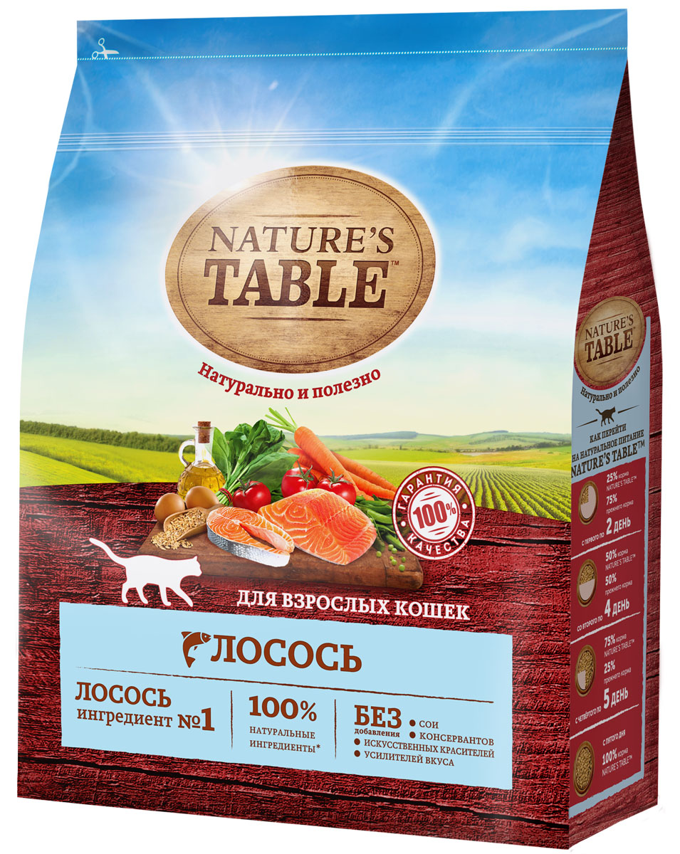 NATUREs TABLE_Dry CAT_Adult Salmon 1,1kg_34FACE