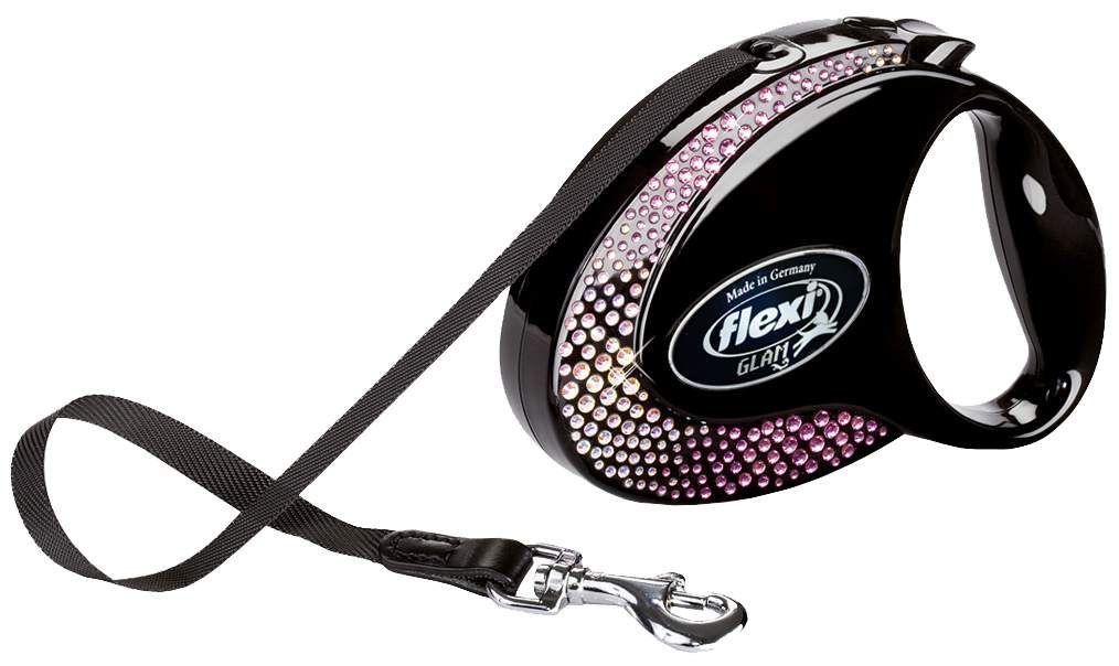 Flexi Glam Composition рулетка-ремень (S (до 12 кг), черный)