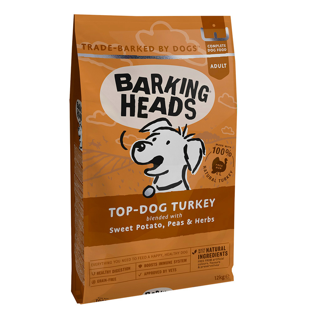 Barking Heads корм для взрослых собак всех пород, беззерновой,  индейка и батат 