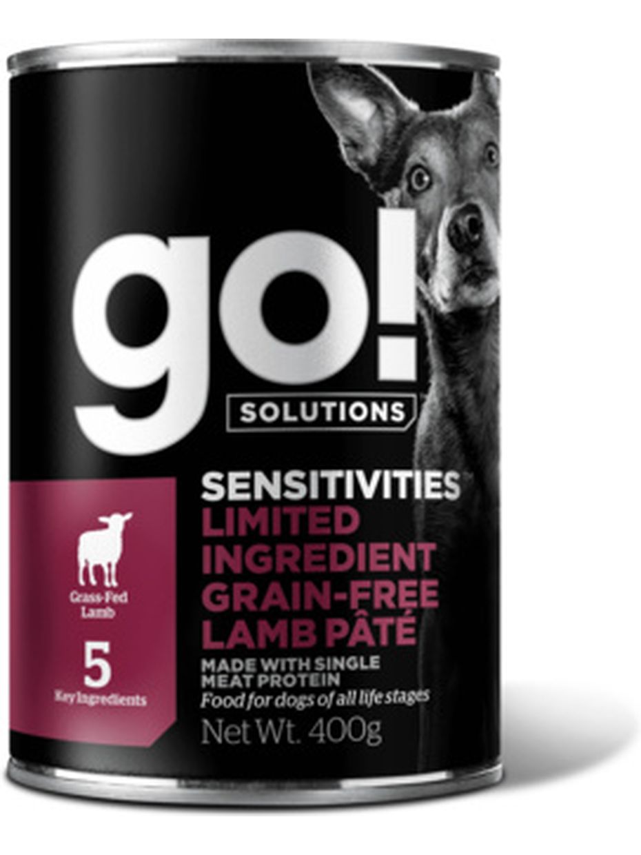 GO! влажный корм для собак, беззерновой, с чувствительным пищеварением, с ягненком (400 гр)