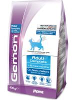 Gemon корм для взрослых кошек всех пород, идеальная кожа и шерсть, тунец и лосось