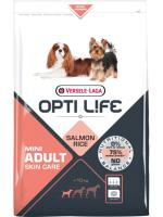Opti Life корм для собак мелких пород с чувствительной кожей, лосось и рис
