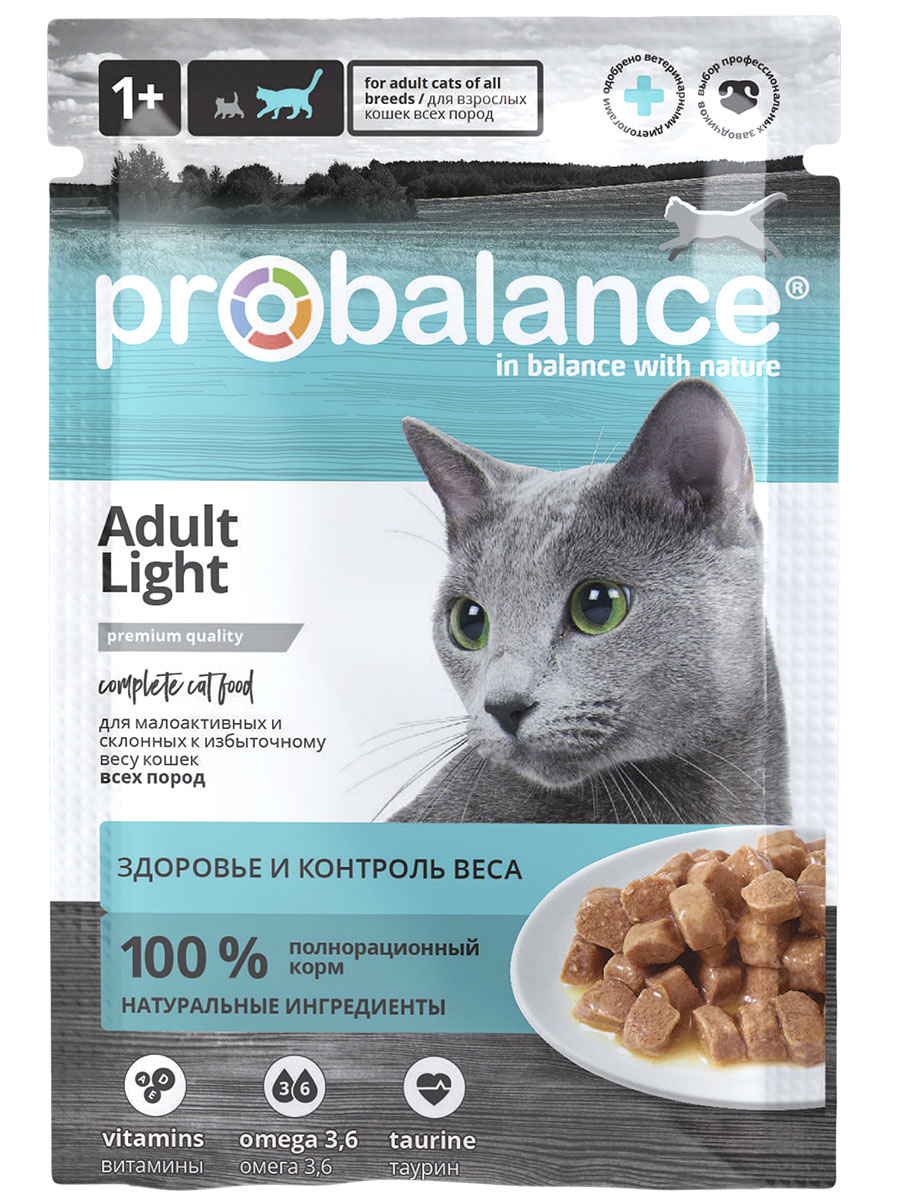 ProBalance Light влажный корм для кошек, контроль веса, с птицей (28шт в уп) (85 гр)