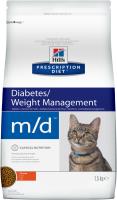 Hill's Prescription Diet m/d Diabetes/Weight Management сухой диетический корм для кошек для поддерж