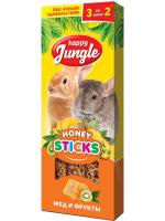 Happy Jungle Палочки мед с фруктами для крупных пород лакомство для грызунов