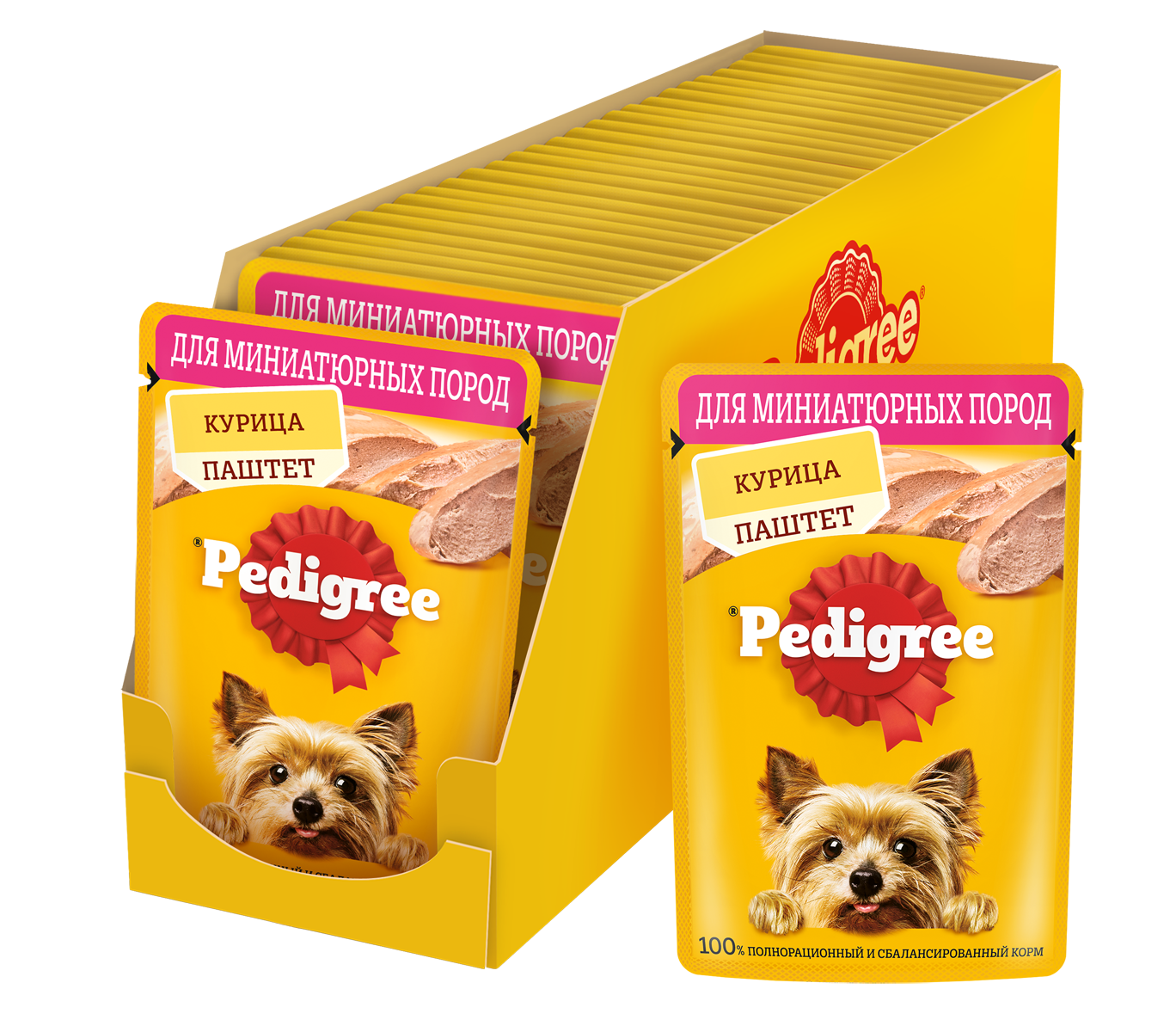 3D_PEDIGREE_Wet Mini dogs Chicken Pate 80g_Tray