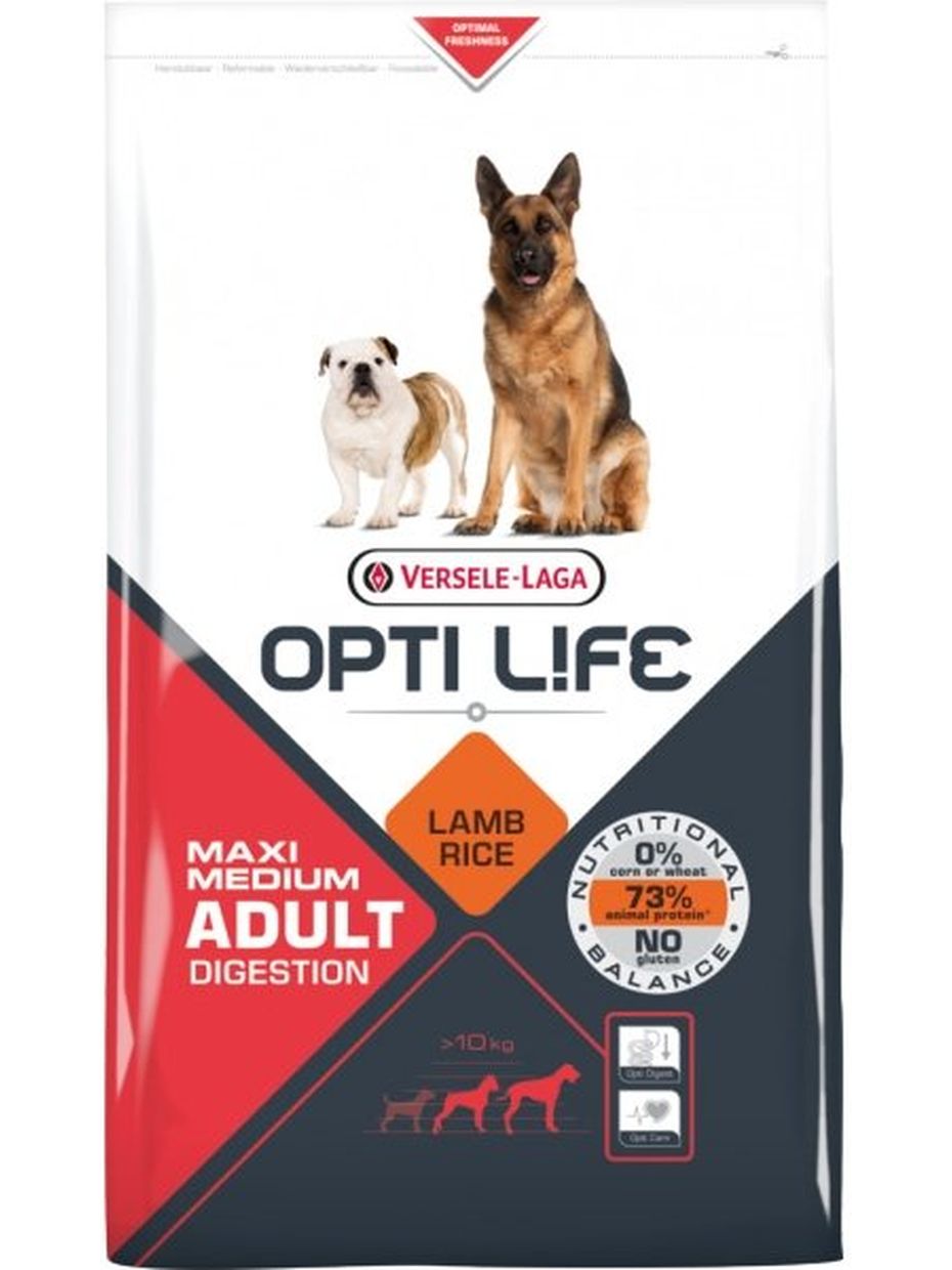Opti Life корм для собак с чувствительным пищеварением, ягненок и рис (1 кг)