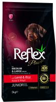 RFX_102_REFLEX PLUS MEDIUM LARGE BREED JUNIOR DOG FOOD LAMB AND RICE 3KG