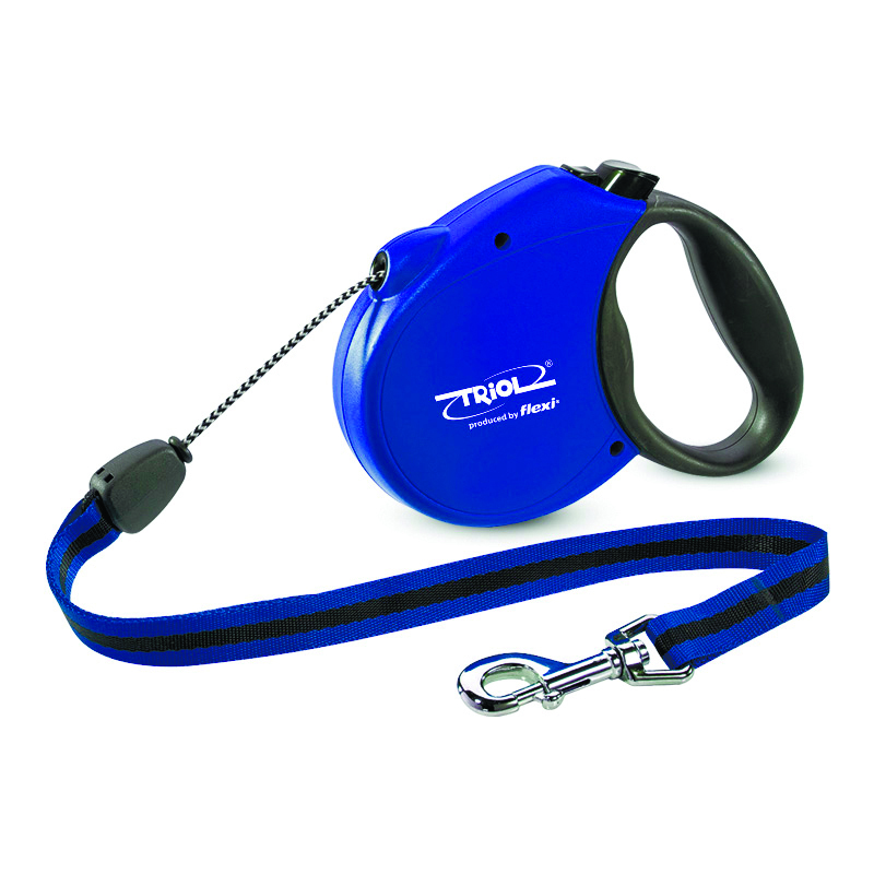 Triol by Flexi Standard рулетка-трос (прорезиненная ручка) (5м, S (до 12 кг), синий)